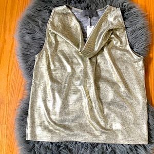Anthropologie metallic cowl neck tank